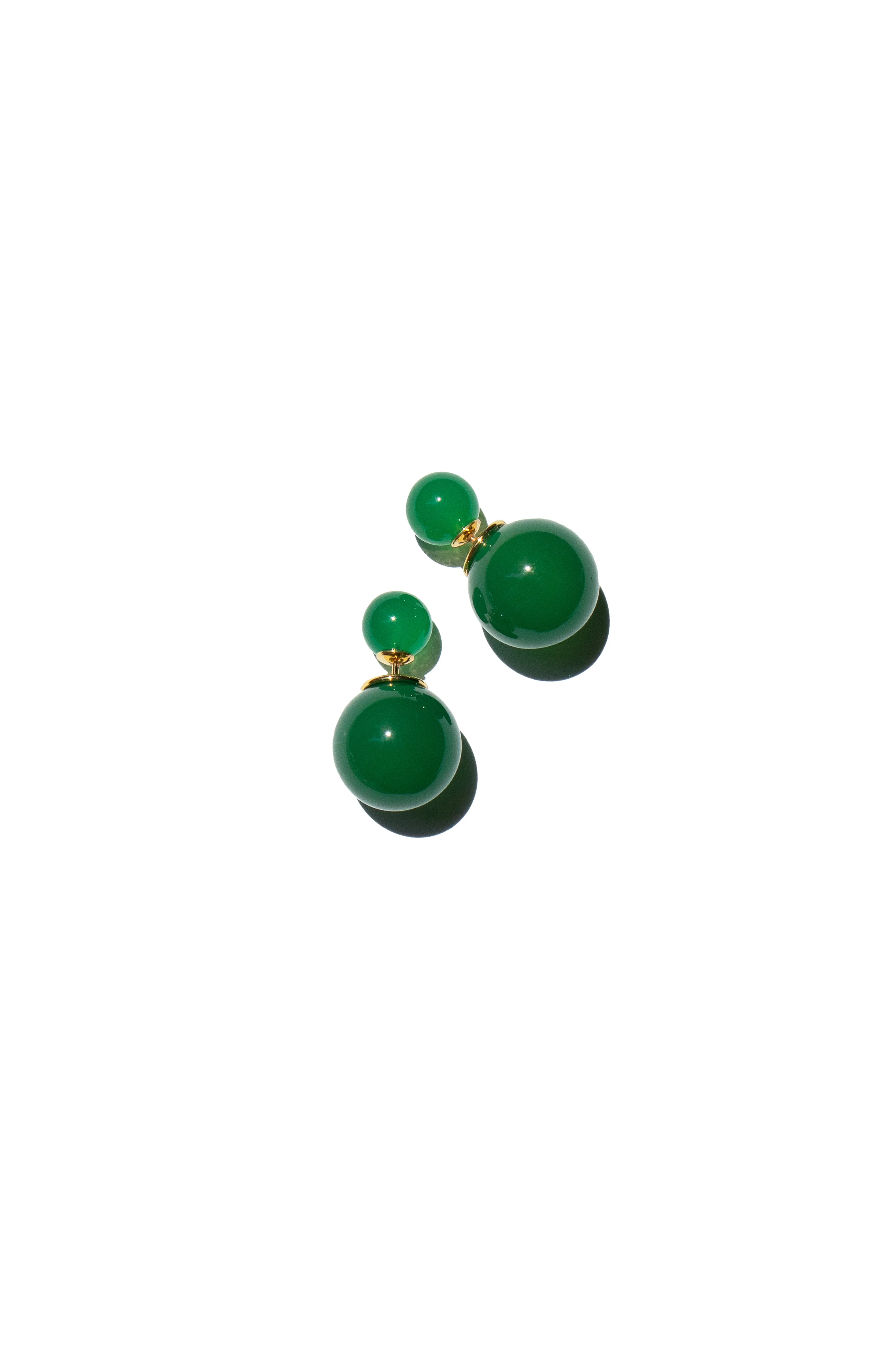 Orbit Duo — Double ended jade stone stud earrings