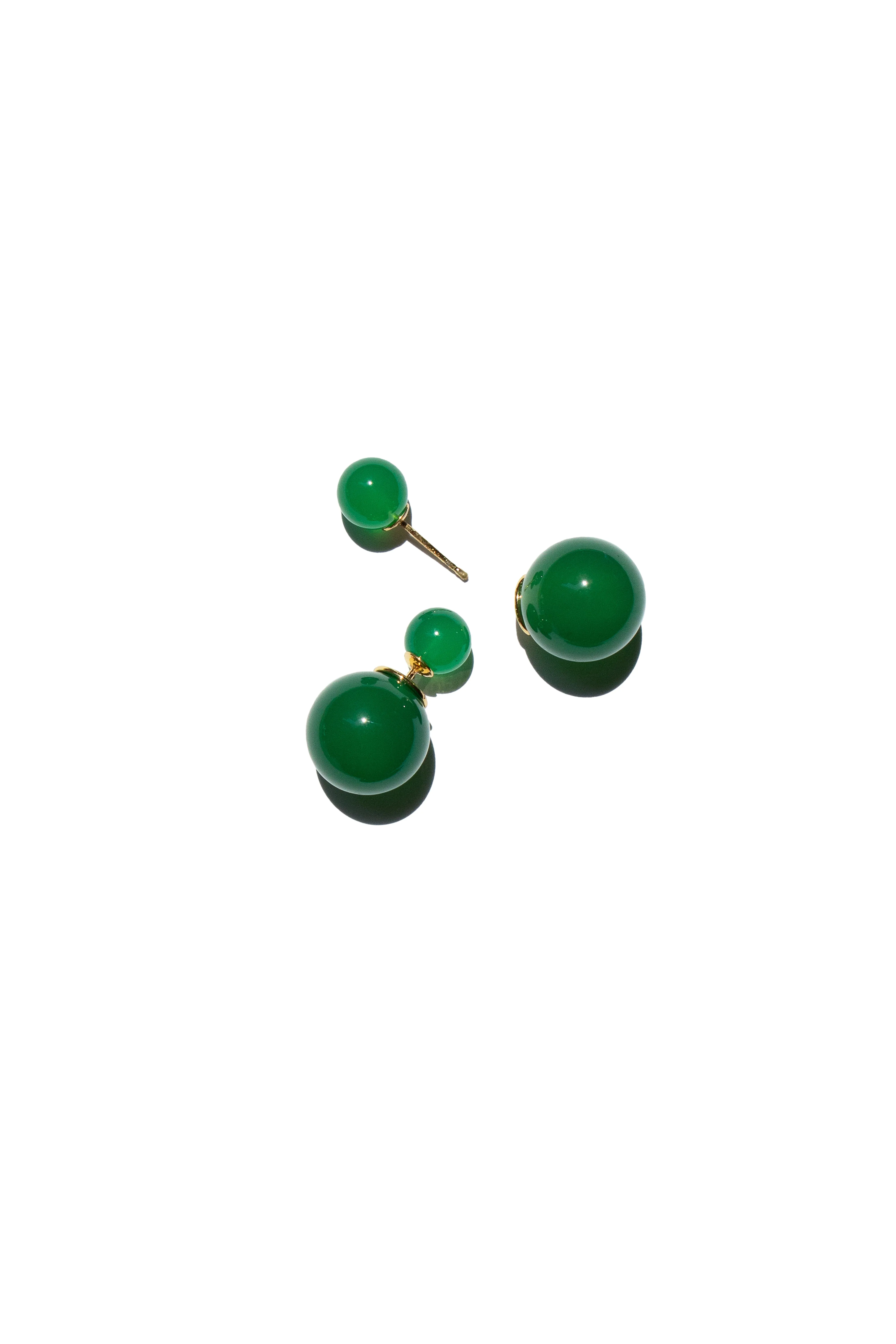 Orbit Duo — Double ended jade stone stud earrings