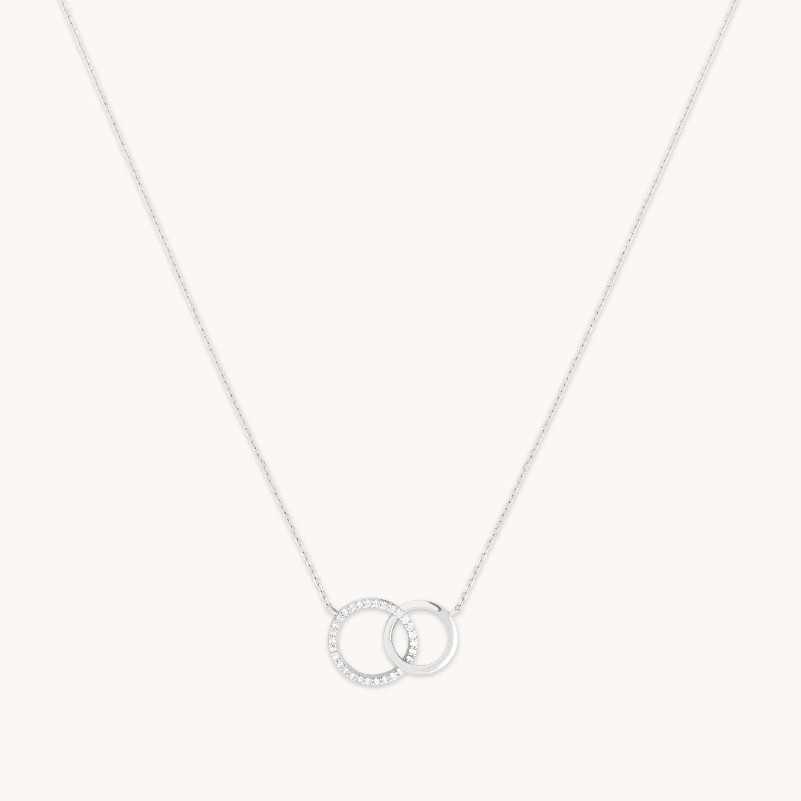 Orbit Topaz Necklace in Solid White Gold