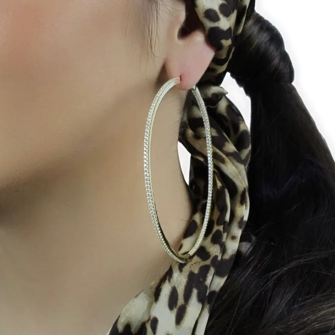 PAVE HOOP EARRING