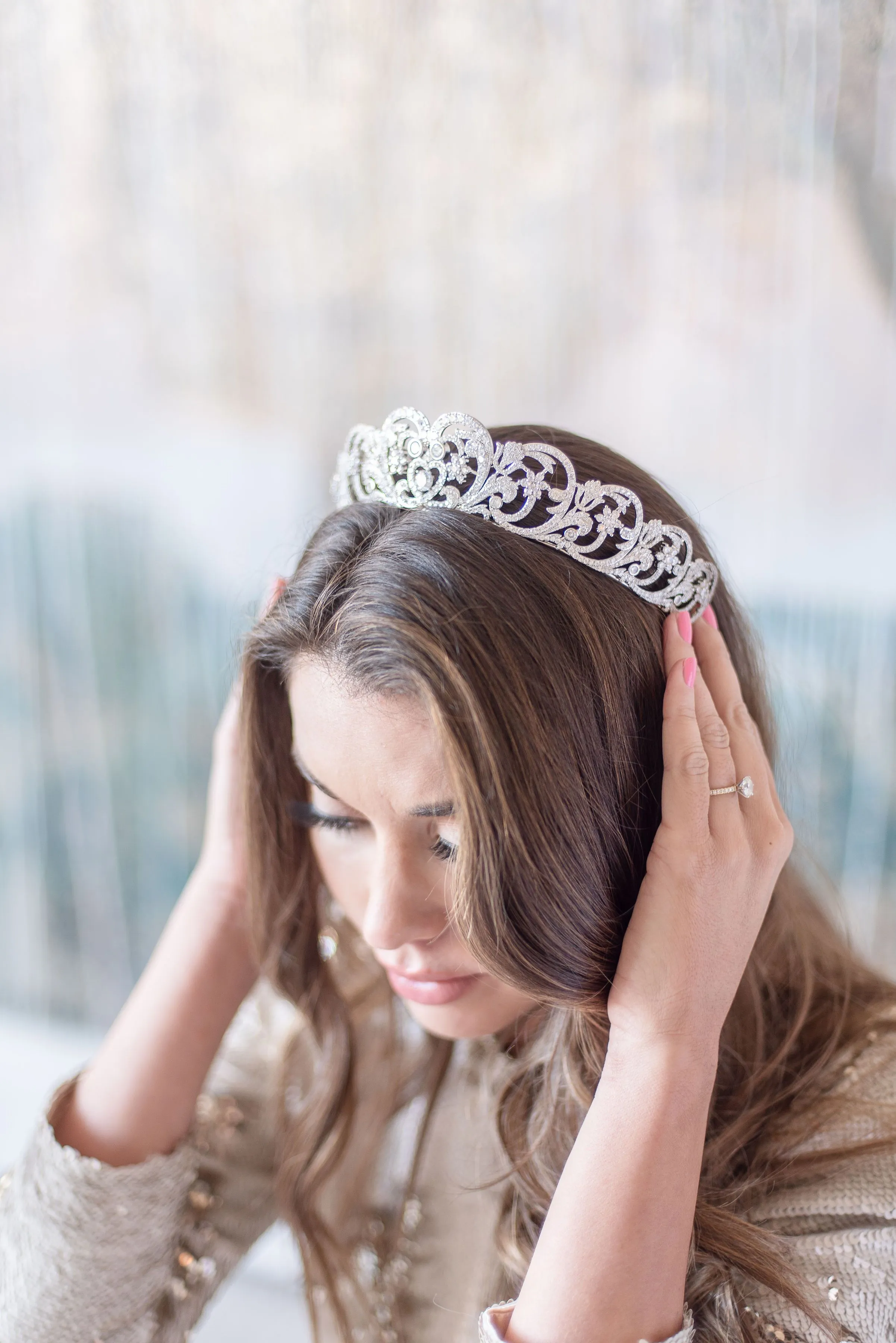 Pearled DIANA PRINCESS OF WALES Royal Bridal Tiara