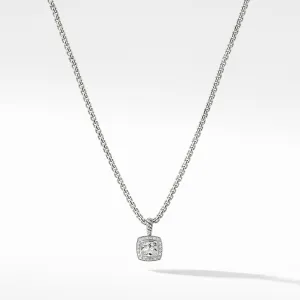 Pendant Necklace with White Topaz and Diamonds