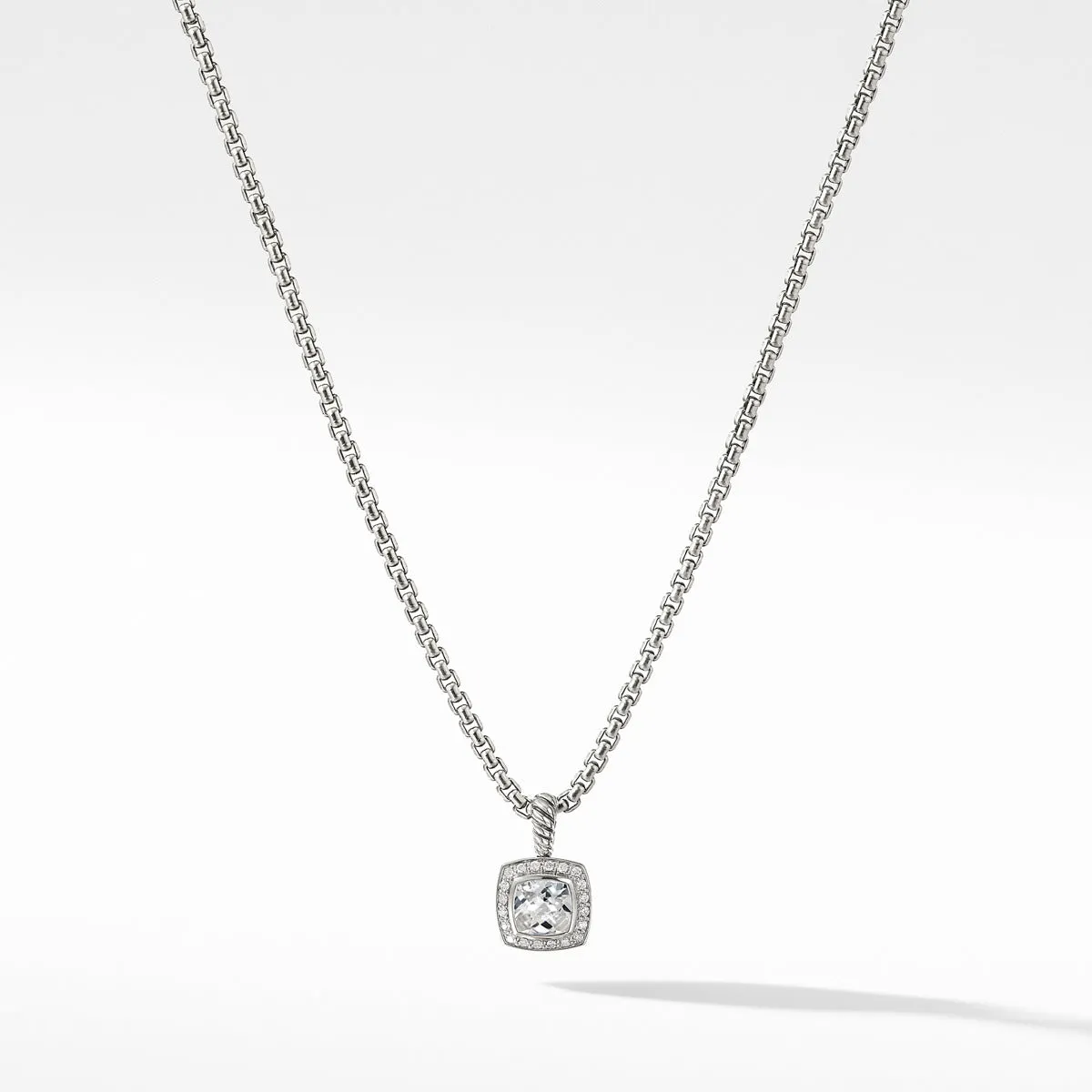 Pendant Necklace with White Topaz and Diamonds