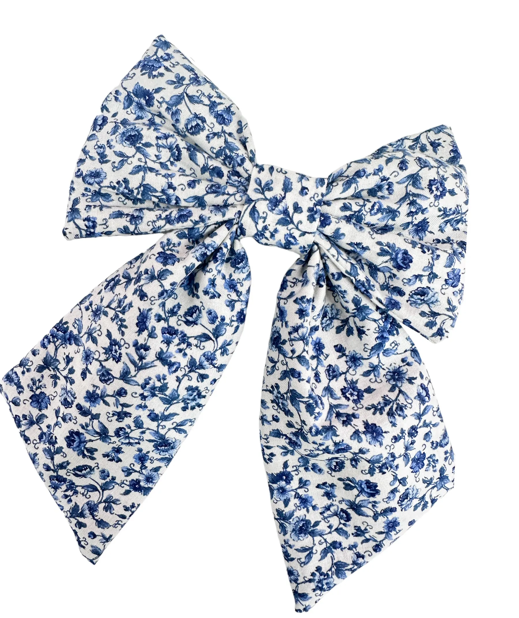 Piper Blue and White Floral Hair Bow