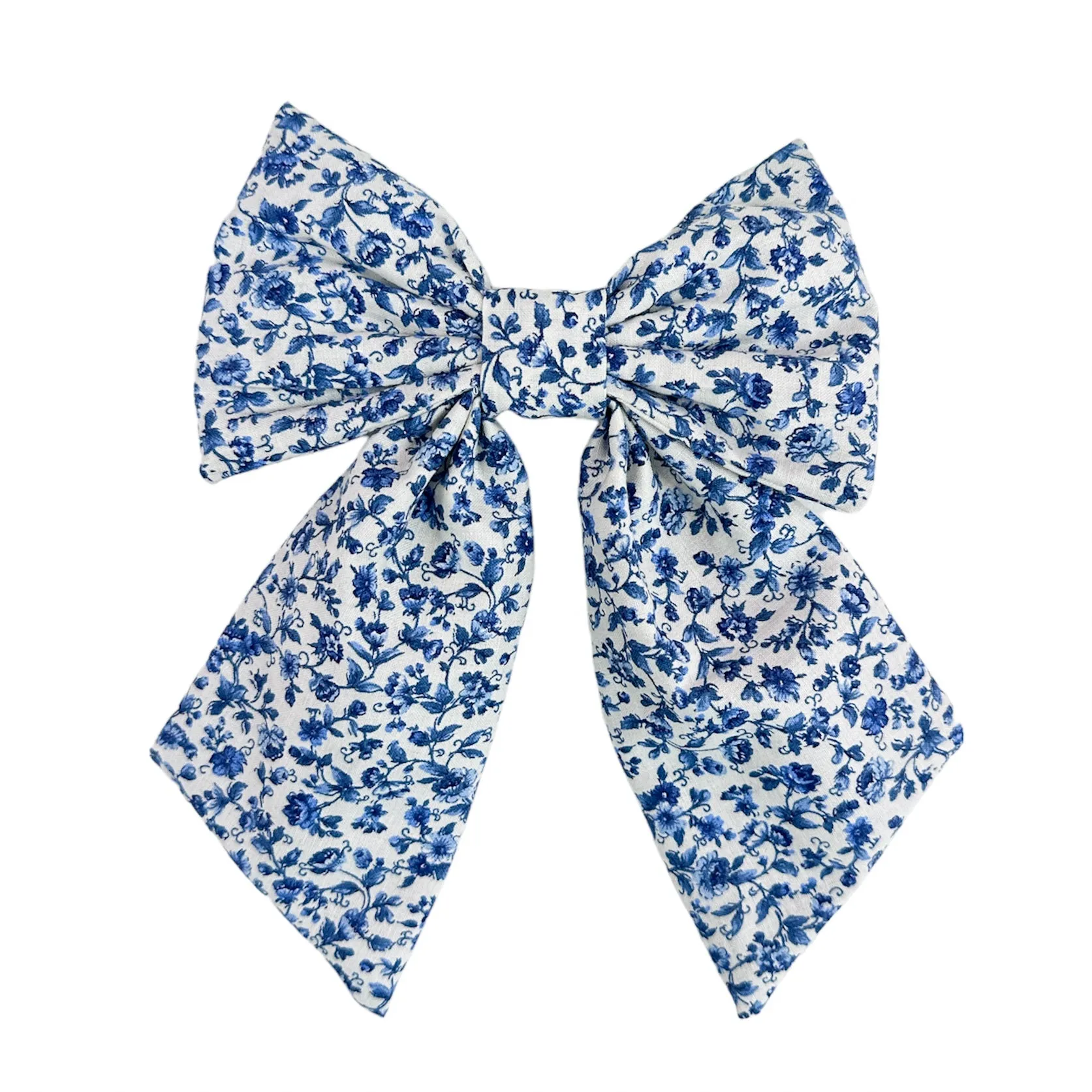 Piper Blue and White Floral Hair Bow