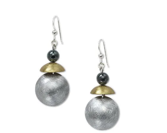 POND Playful Go-To Mixed Metal Dangle Earrings with Metal and Accent Bead Options from the SCULPTURAL Collection