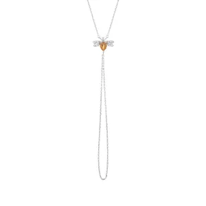 QUEEN BEE GOLD CITRINE DIAMOND HAND CHAIN