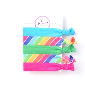 Rainbow Hair Tie Bracelet - Set of 5