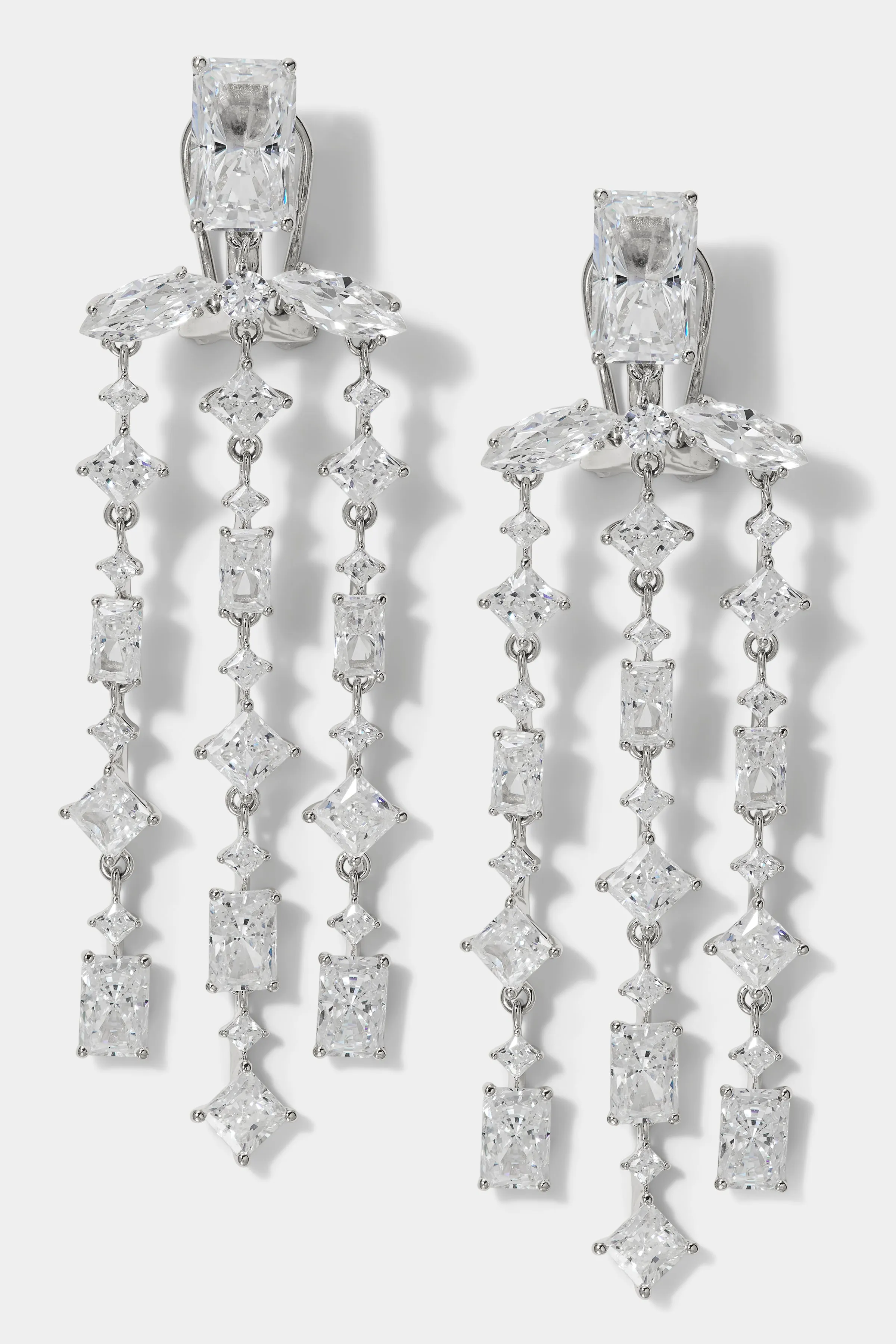 RARE JEWELS CZ CHANDELIER EARRINGS