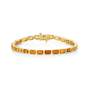 READY TO SHIP YELLOW SAPPHIRE & CITRINE EAST WEST TENNIS BRACELET