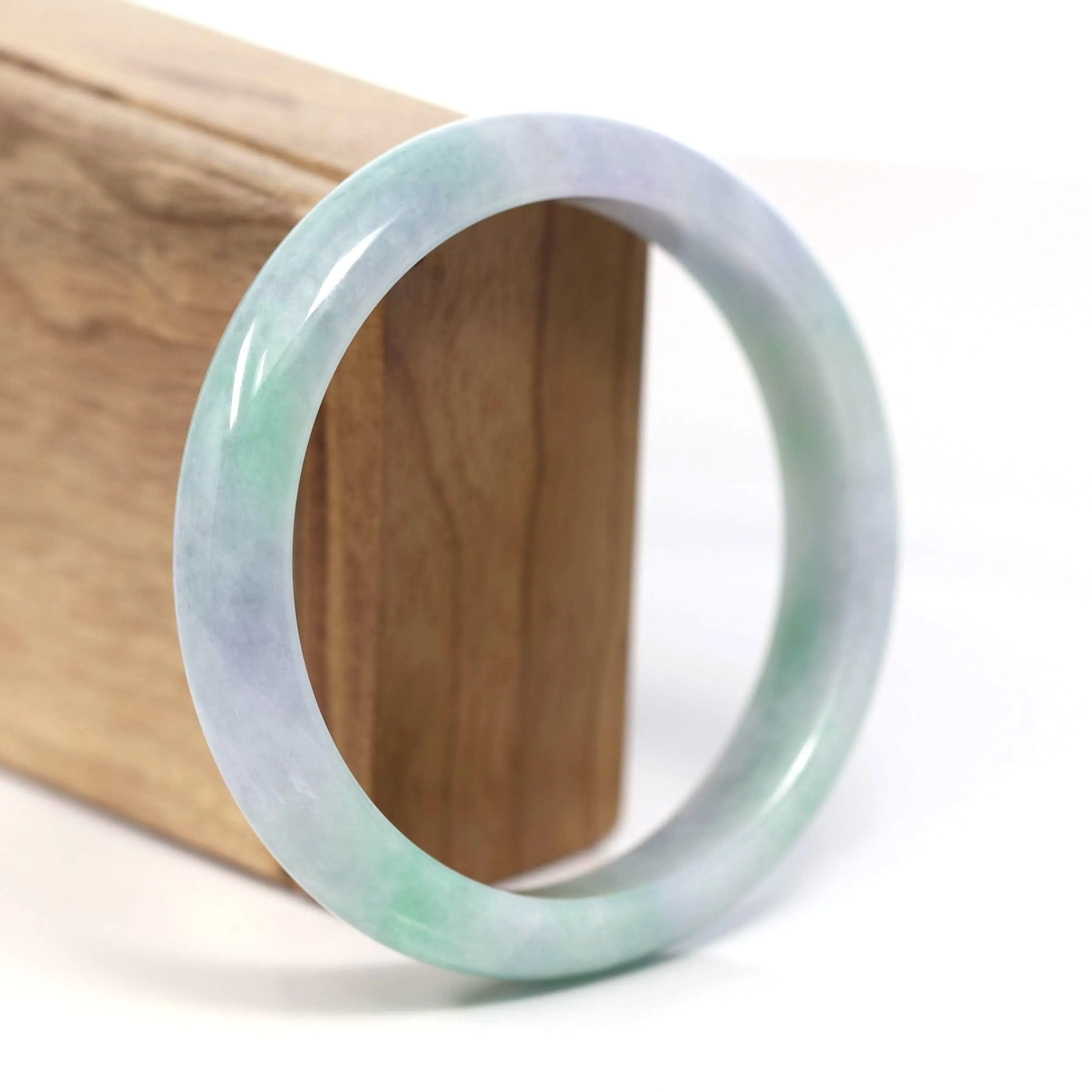 RealJade® Co. "Classic Bangle" Genuine Burmese Green Jadeite Jade Bangle Bracelet (62.65 mm) #T209