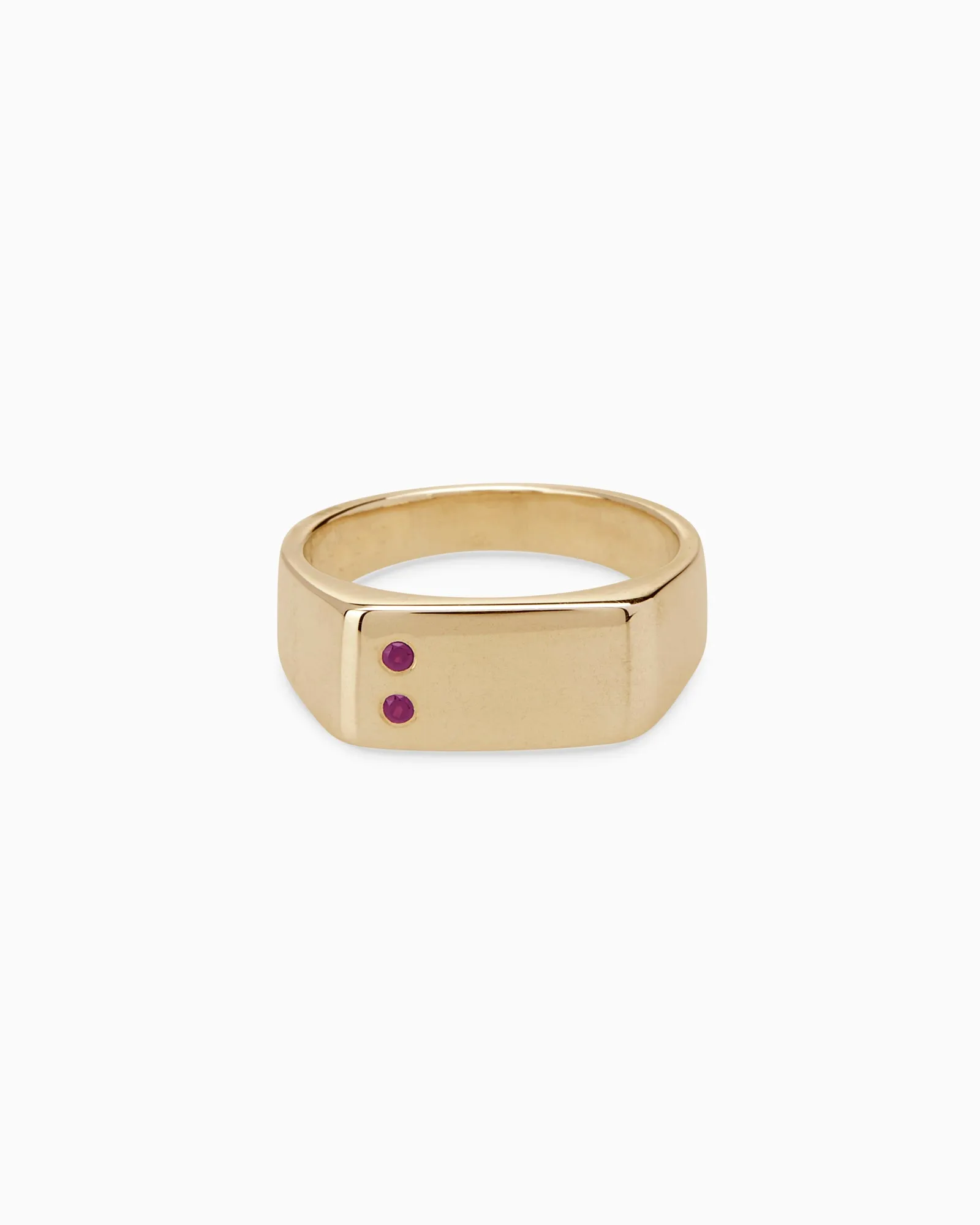 Rectangle Stone Signet Ring | Yellow Gold