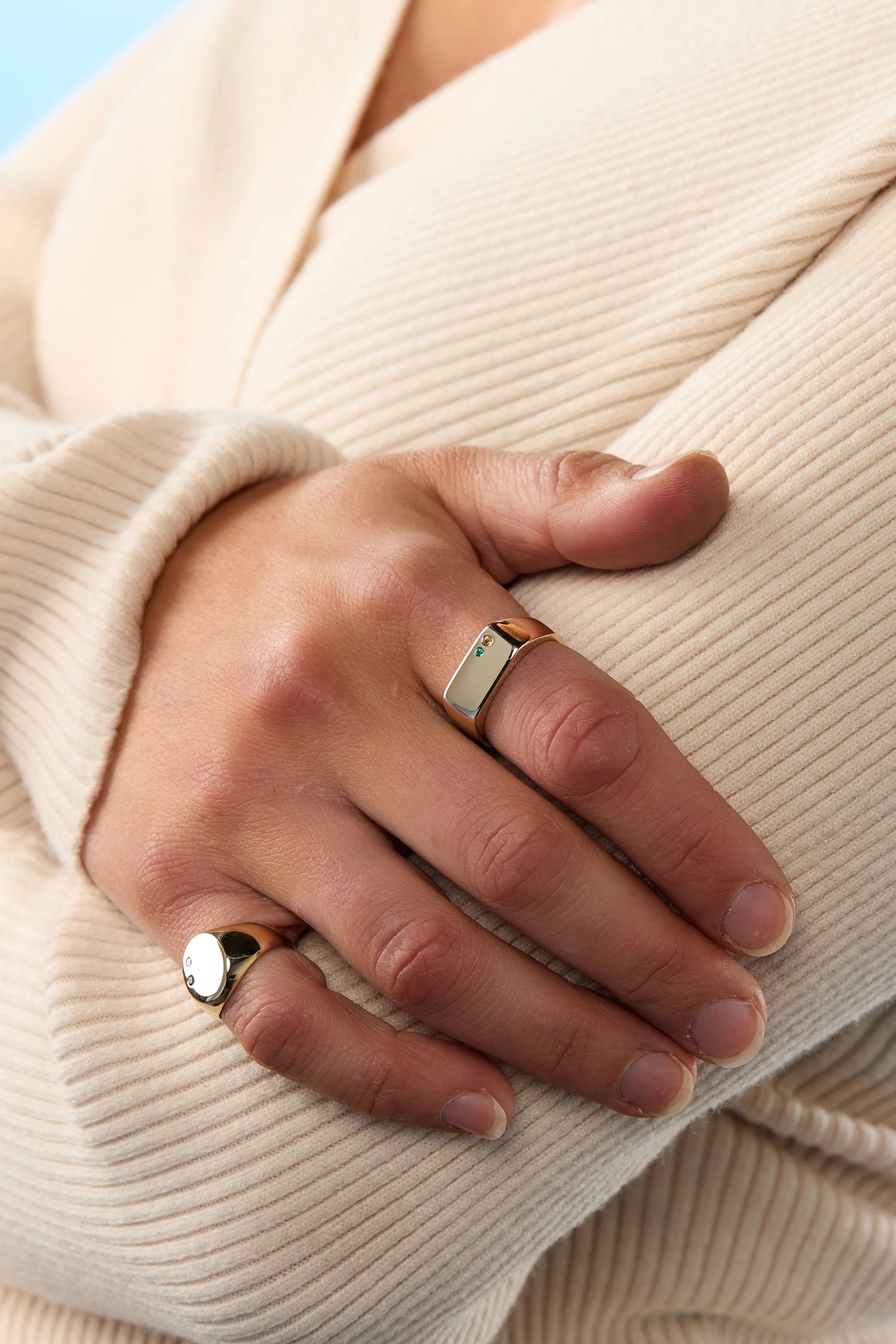 Rectangle Stone Signet Ring | Yellow Gold