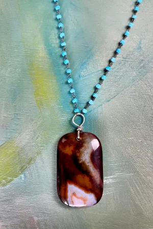 Red Jasper   Turquoise Necklace