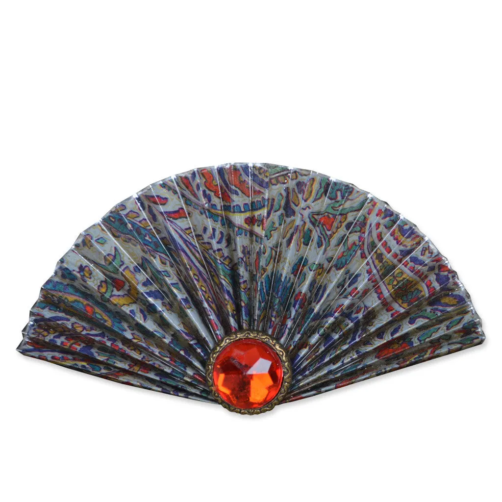 Red/Silver/Blue Fan Brooch