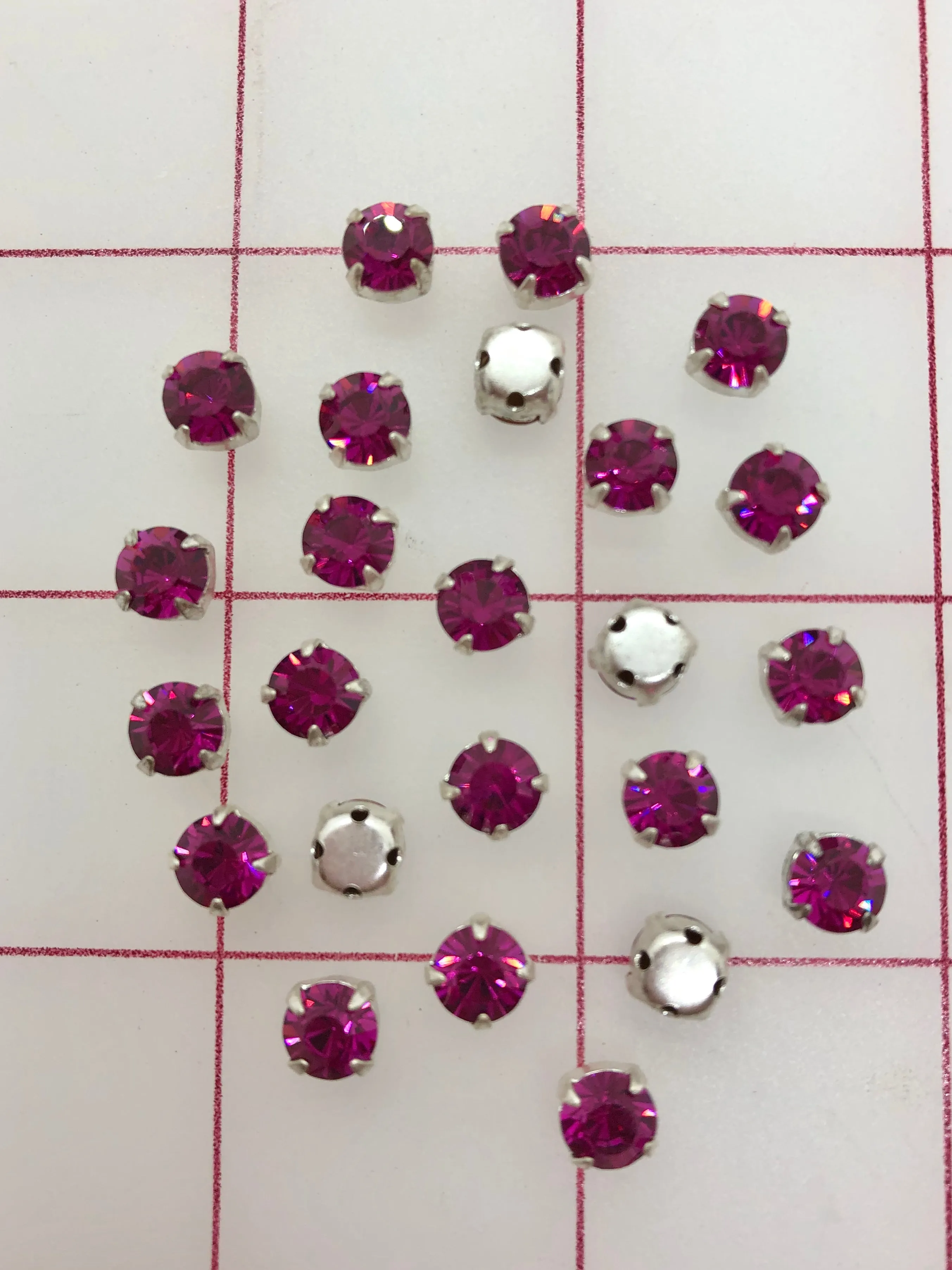 Rhinestones - 29SS Swarovski Fuchsia Chaton Montees 24-PK