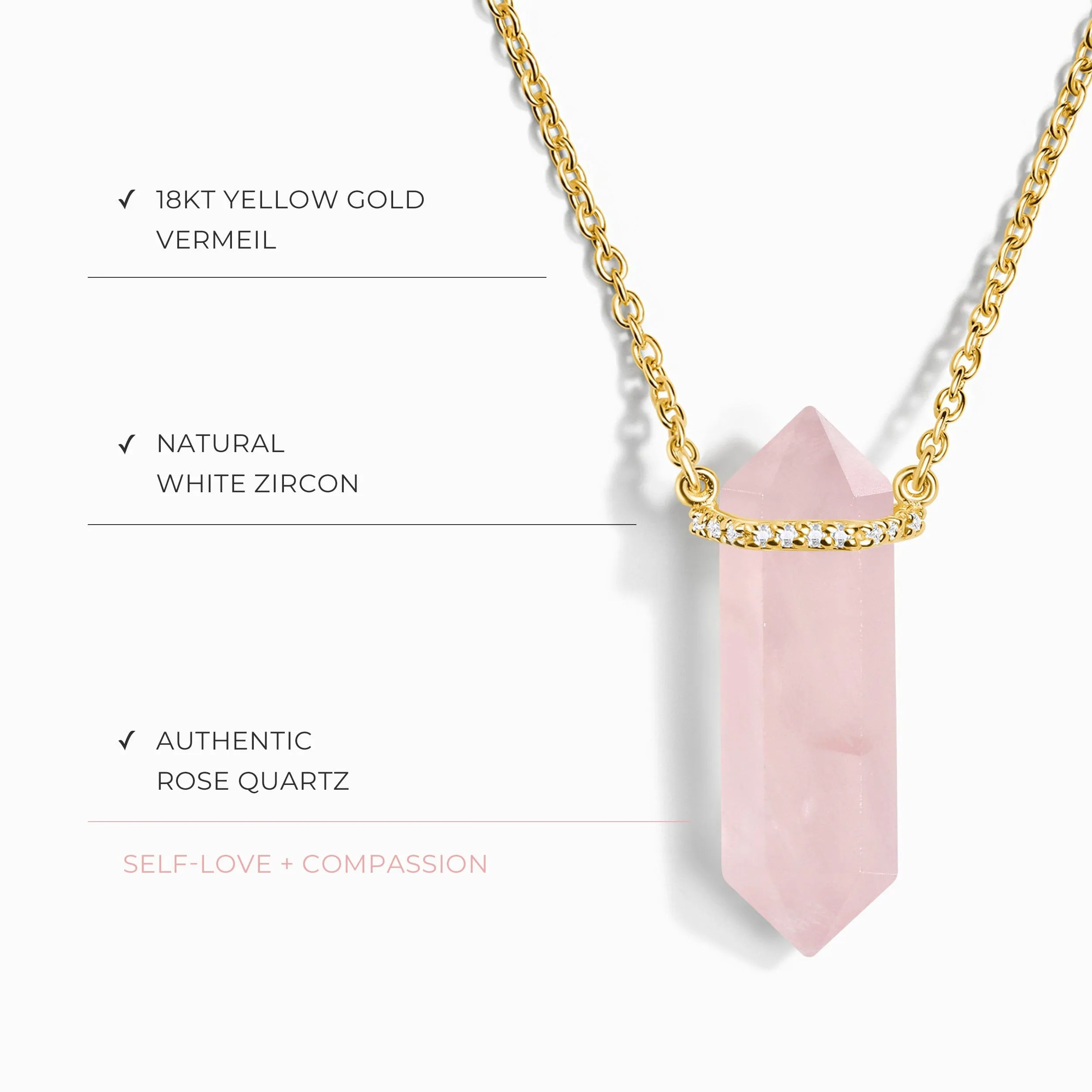 Rose Quartz Necklace - Supernal