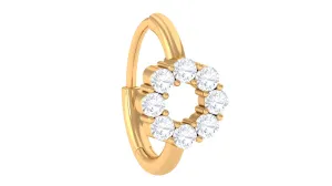 Round Moissanite Gold Huggie Hoop for Conch Piercing