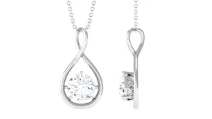 Round Moissanite Solitaire Infinity Pendant