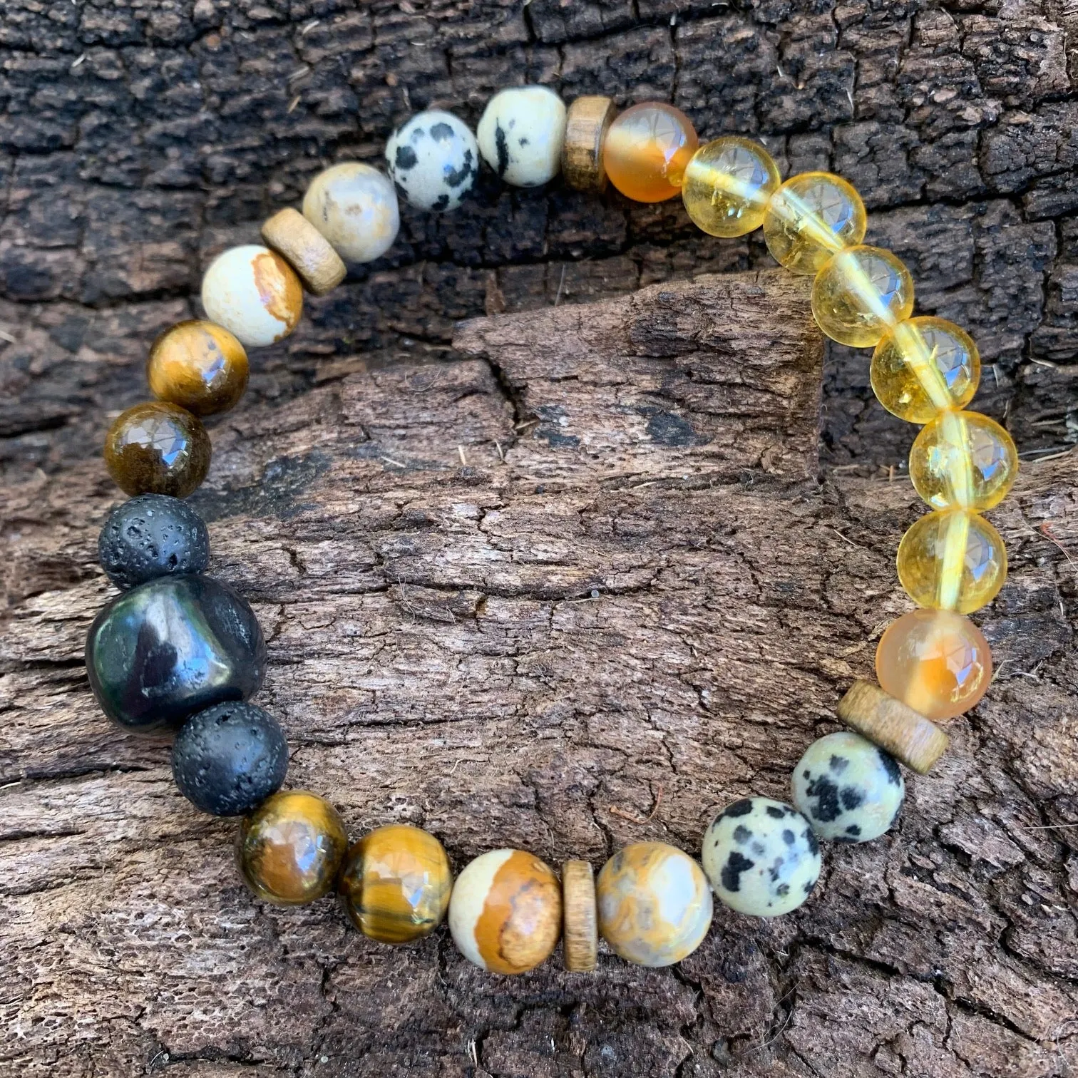 Shungite Amplified SOLAR PLEXUS Chakra Bracelet ~ Medium  [#20]