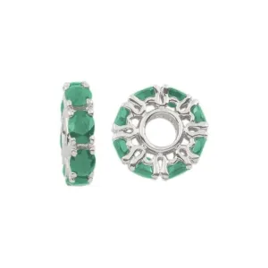 Silver & Emerald Wheel Charm S350E