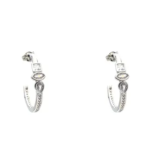 Silver Cubic Zirconia Hoop Earrings