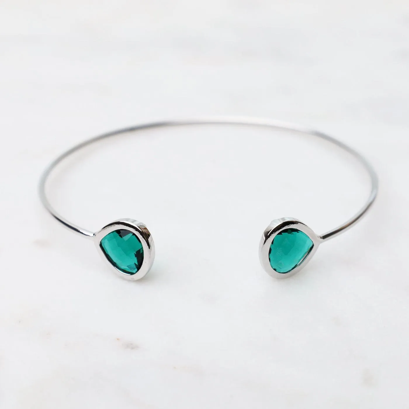 Silver Emerald Bracelet