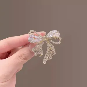 SISSLIA Gold Plated Zircon Rice Spike Flower Butterfly Vintage Suit Pin Corsage Premium Brooch for Women