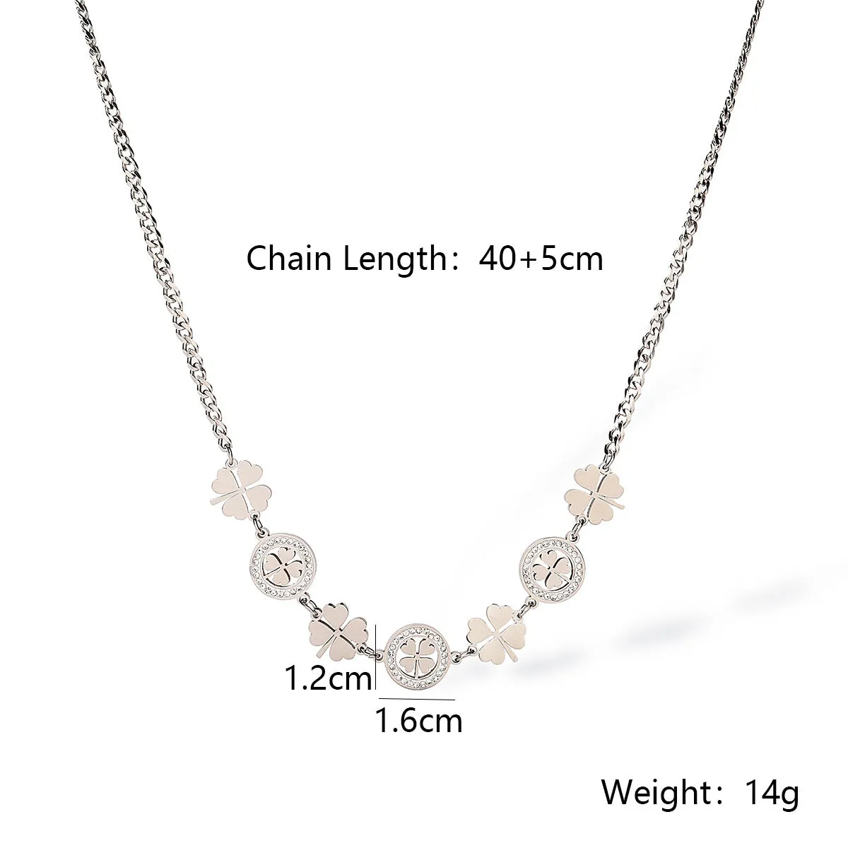 SISSLIA Well-Made Diamond Necklace Four-Leaf Clover Gold and Silver Zircon Simple Trend Necklace For Women