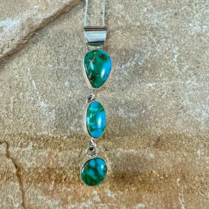 Sonoran Gold Turquoise Sterling Silver Multi Stone Necklace by Jacob Olascoaga