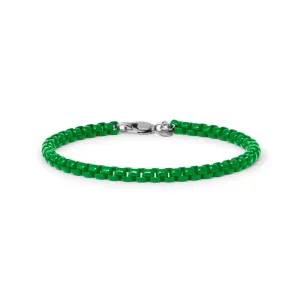 Sophia Box Chain Bracelet in Emerald