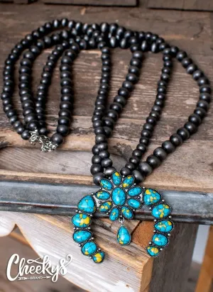 Squash Blossom Turquoise Stone Necklace