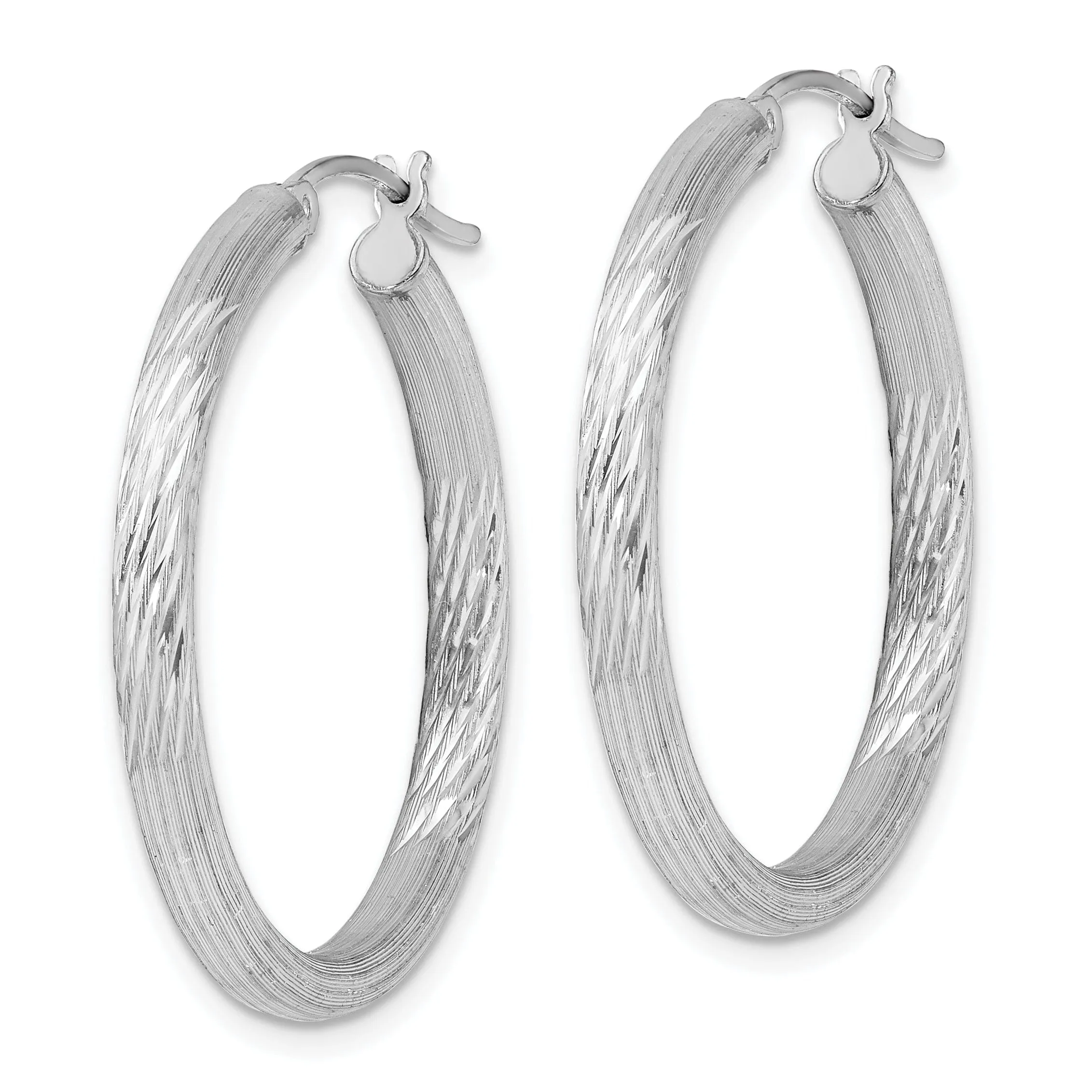 Sterling D.C Round Hoop Hinged Earrings