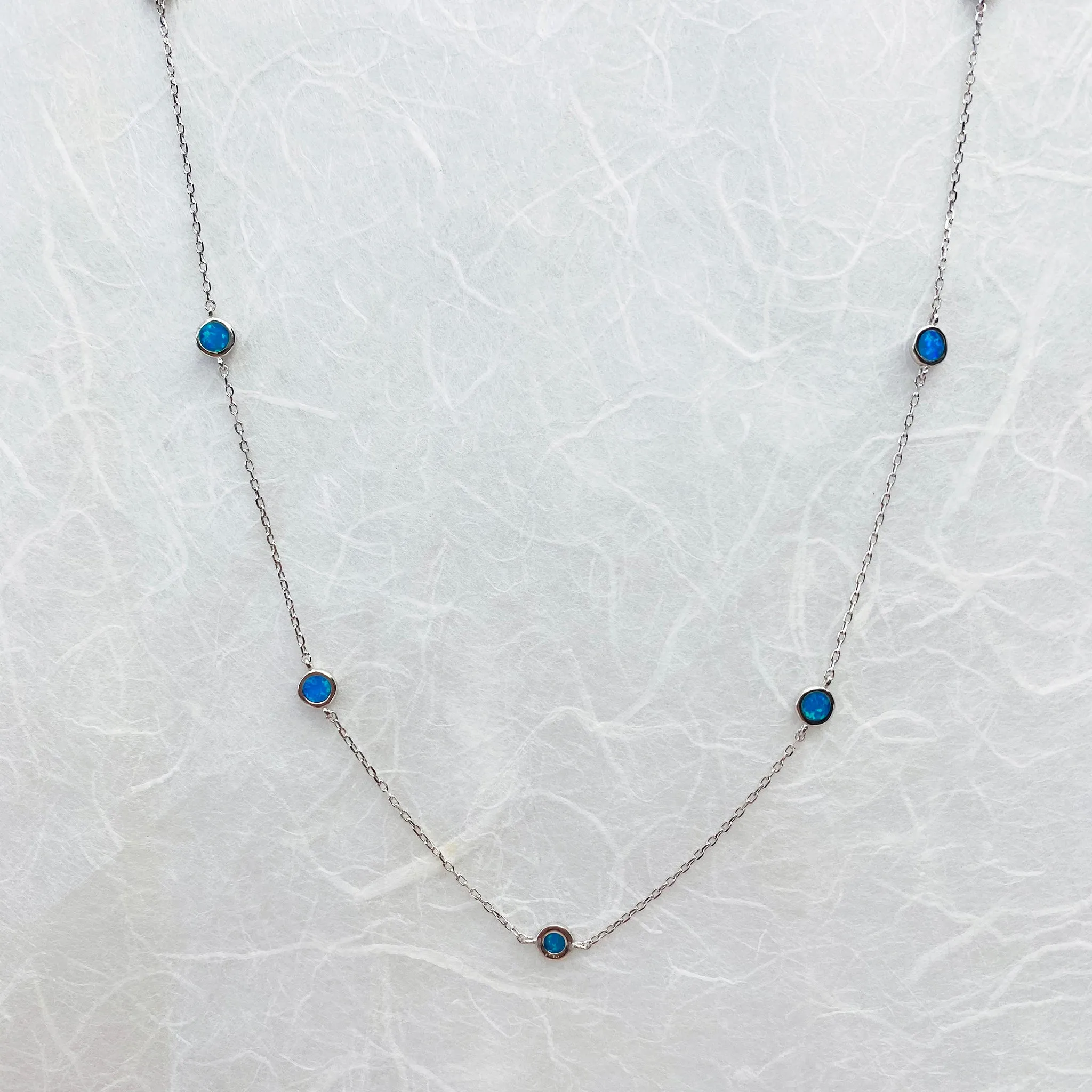 Sterling Silver and Aqua Necklace