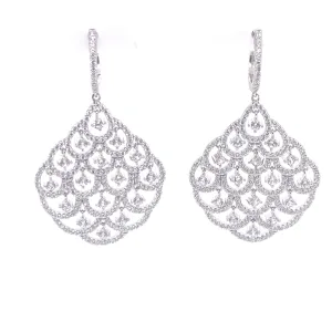 Sterling Silver Crystal Chandelier Dangle Earrings