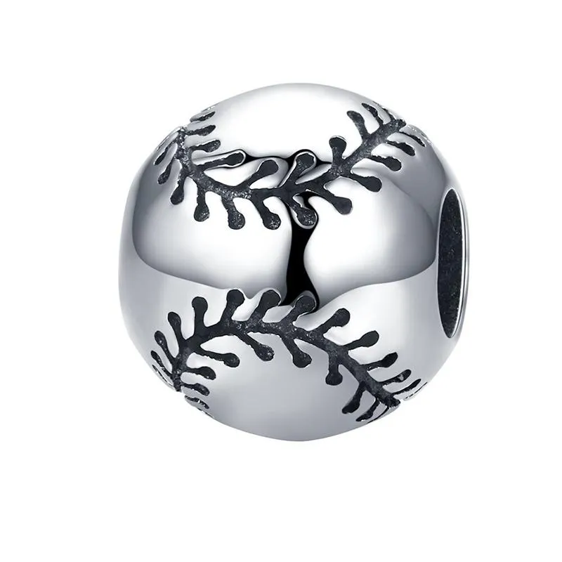 Sterling Silver Football Sports Charm Beads