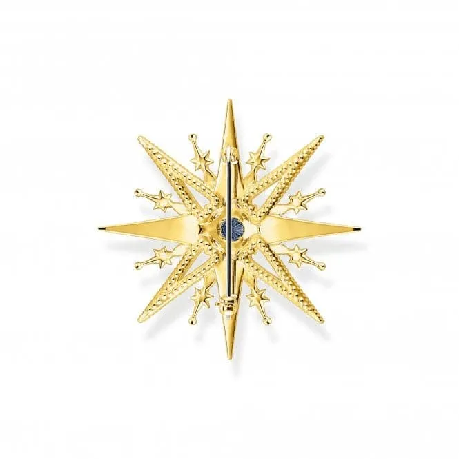 Sterling Silver Gold Plated Multicoloured Stones Star Brooch X0281-959-7