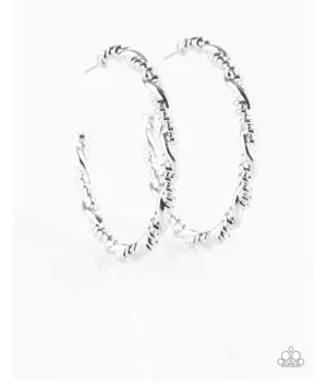 Street Mod Silver Hoops - Paparazzi Accessories