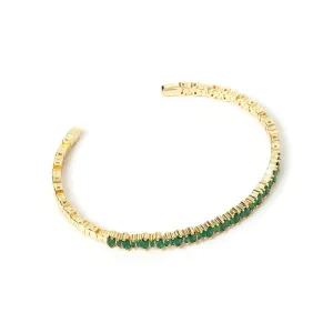 Suki Gold Cuff Bracelet - Emerald