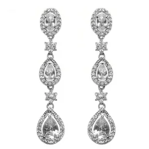 Trina Cascade Pear Linear Chandelier Earrings | 43mm