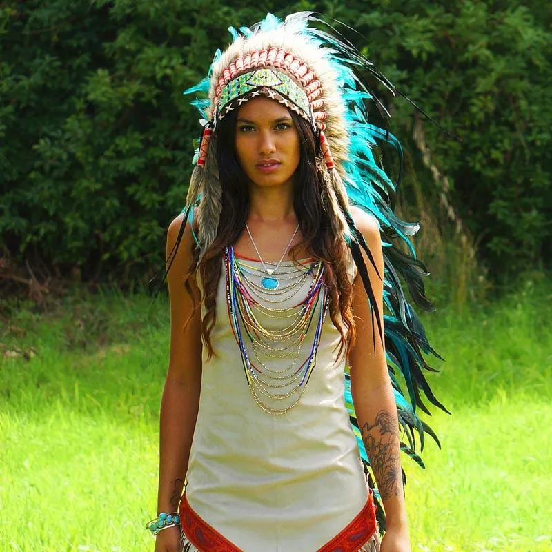 Turquoise War Bonnet - 130cm