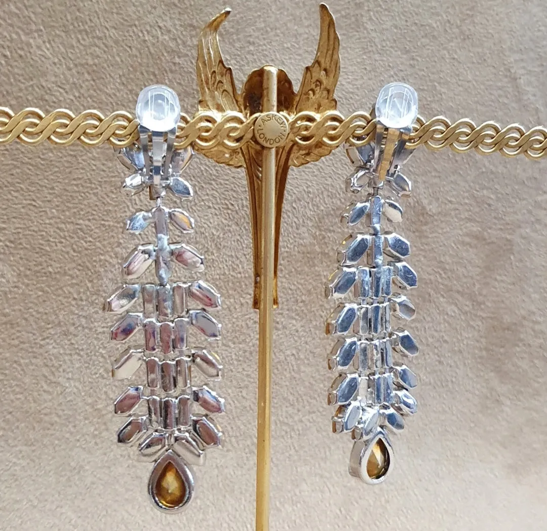 Vintage Crystal Chandelier Earrings with baguettes