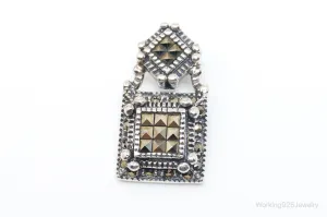 Vintage Judith Jack Marcasite Art Deco Sterling Silver Pendant