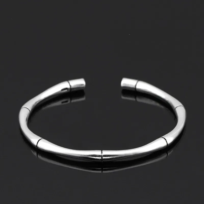 Vintage Men's Fashion Woven Twist Texture Bracelet Bangles for Women Men Thai Silver Statement Bracelet Punk Party Jewelry Gift