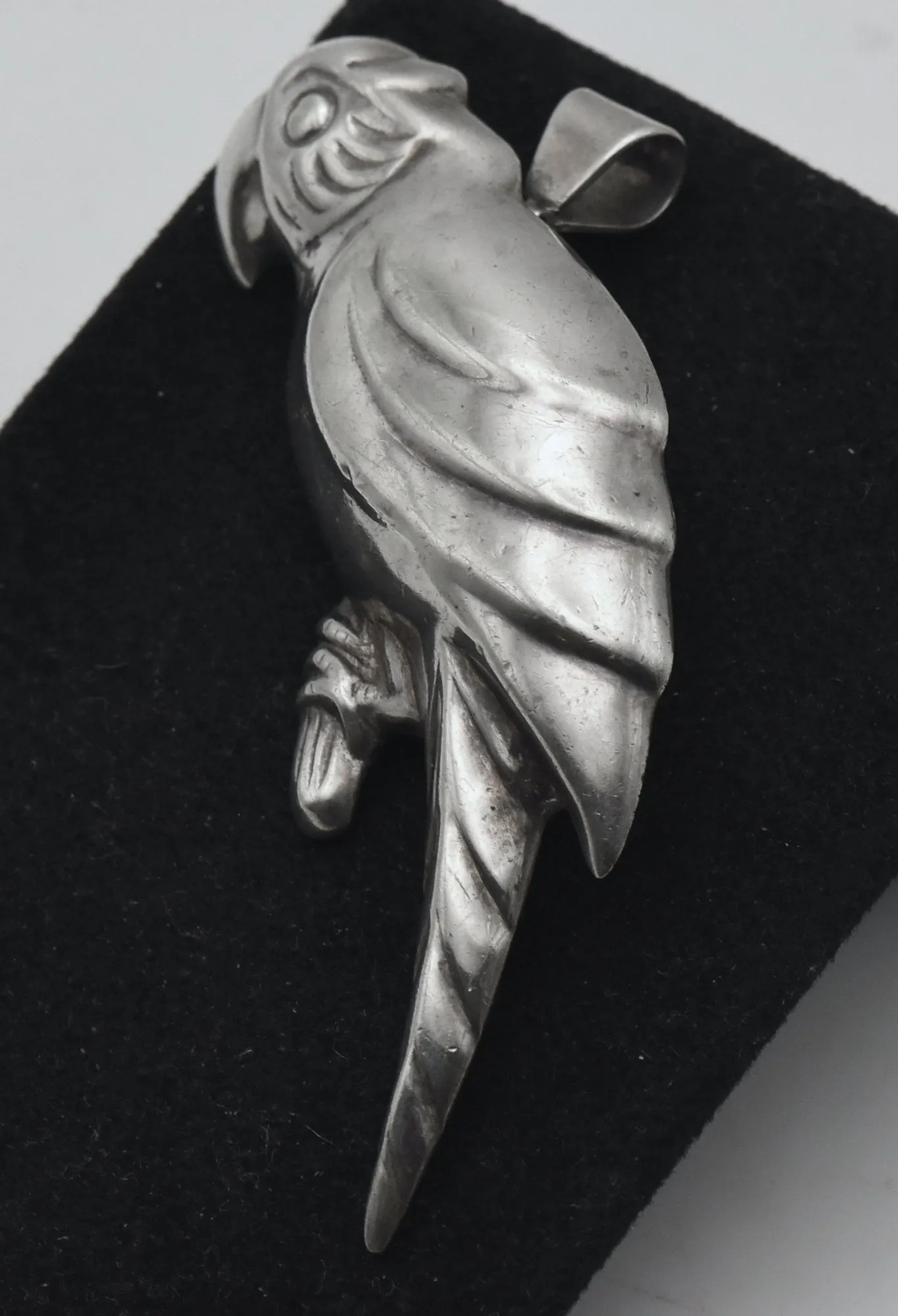 Vintage Sterling Silver Parrot Brooch/Pendant