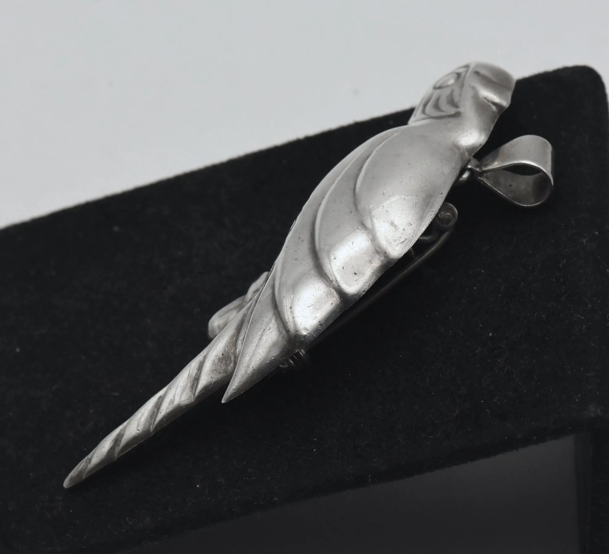 Vintage Sterling Silver Parrot Brooch/Pendant