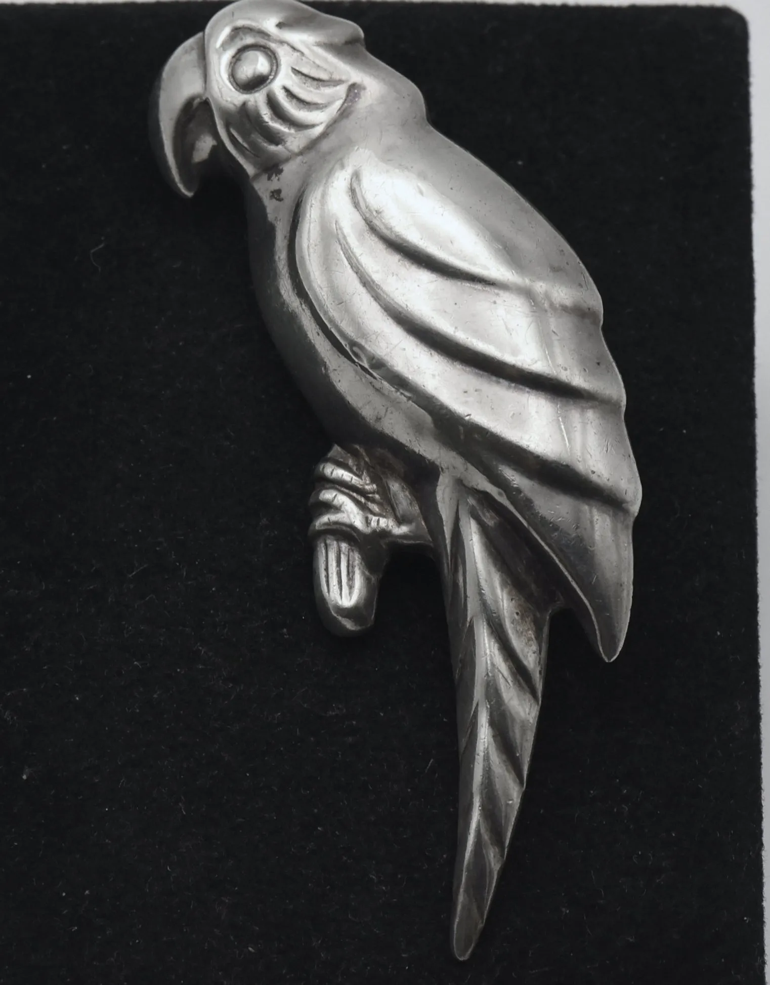 Vintage Sterling Silver Parrot Brooch/Pendant