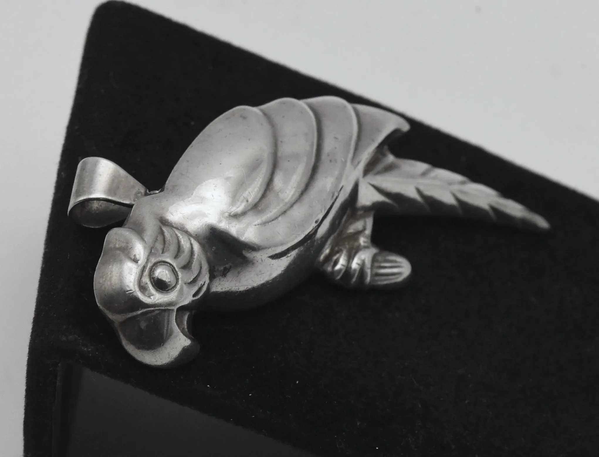 Vintage Sterling Silver Parrot Brooch/Pendant