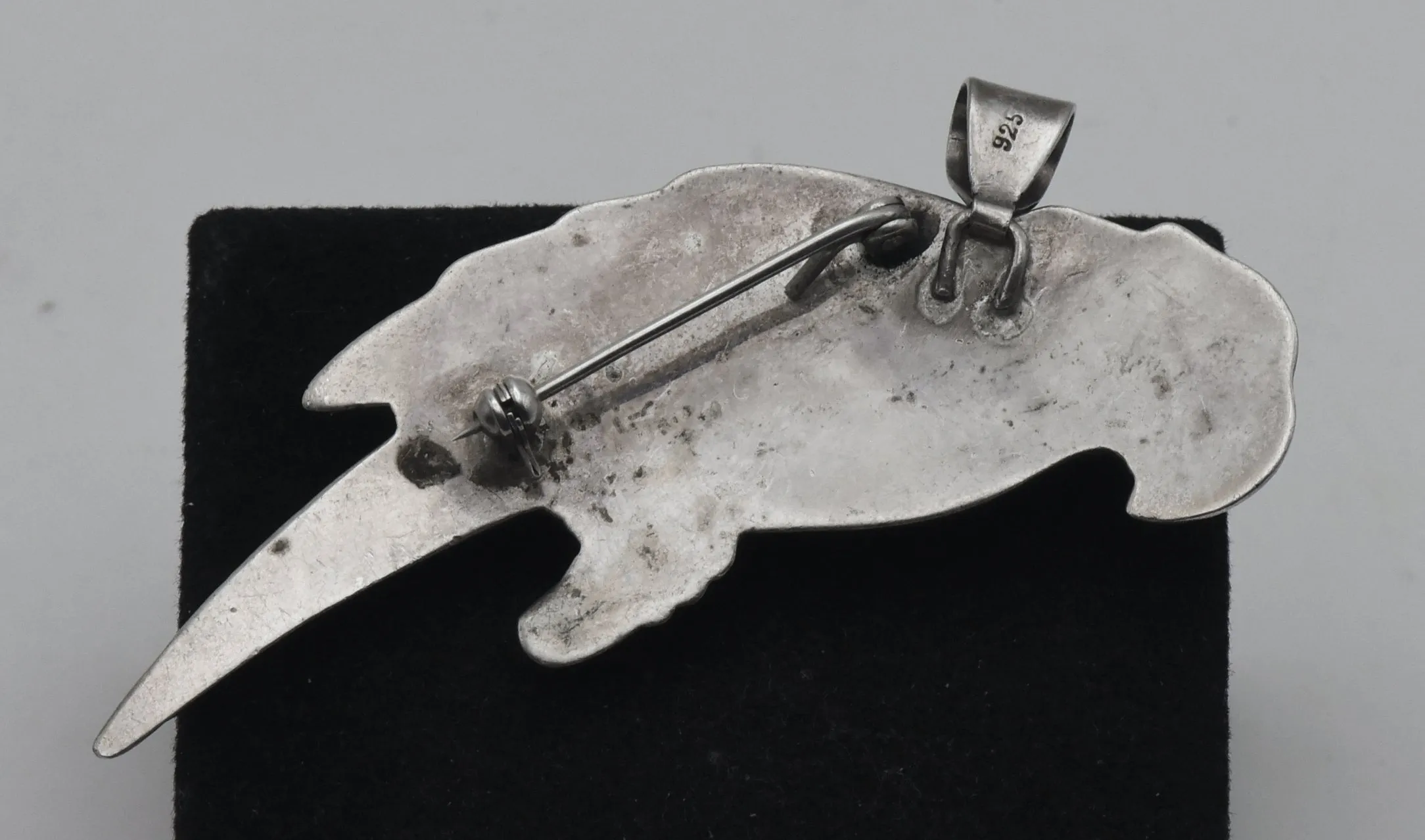 Vintage Sterling Silver Parrot Brooch/Pendant