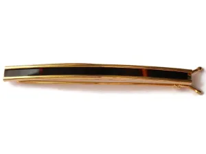 Vintage Tortoise Shell Barrette - Gold Finished Hair Clip Fashion Accessory from the 1950s or 1960s